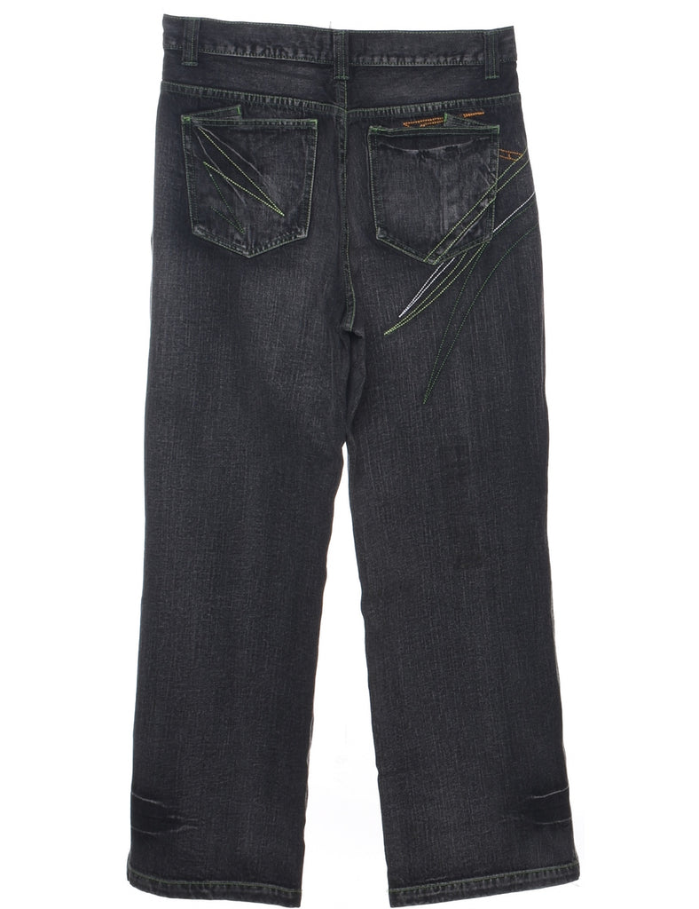 Black Straight Fit Jeans - W34 L32