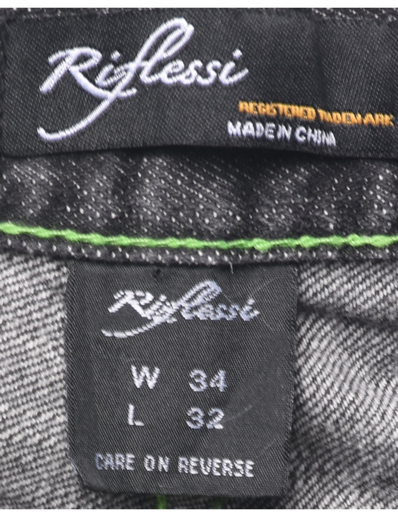 Black Straight Fit Jeans - W34 L32