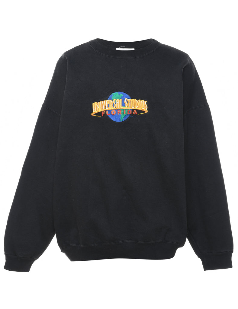 Black Universal Studios Embroidered Sweatshirt - L