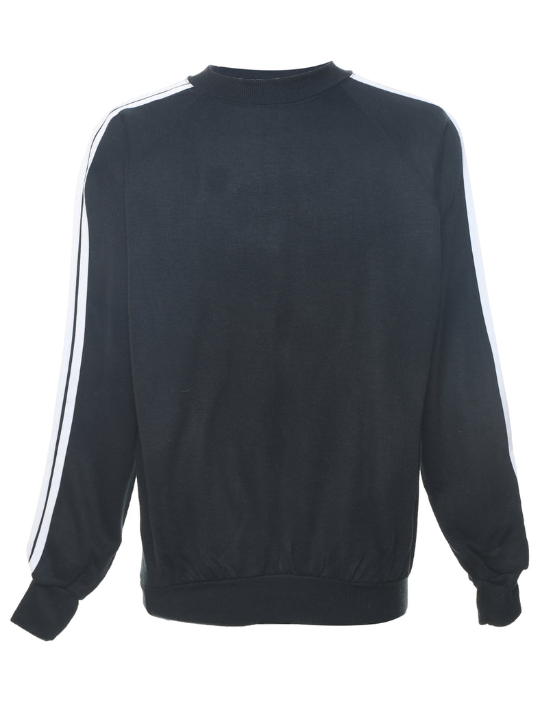 Black & White Stripe Detail Plain Sweatshirt - XL