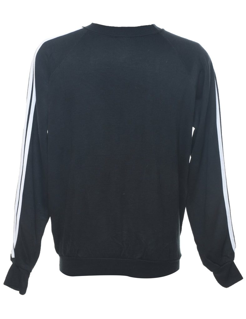 Black & White Stripe Detail Plain Sweatshirt - XL