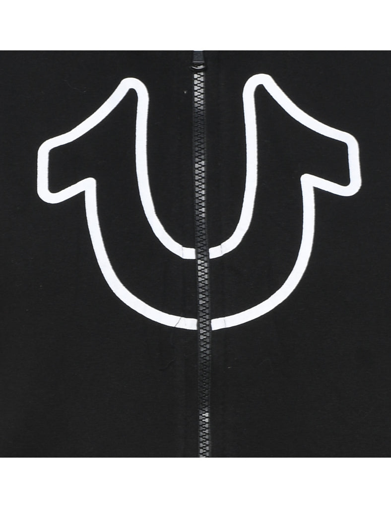 Black & White True Religion Y2K Printed Hoodie - M
