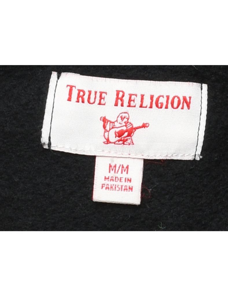 Black & White True Religion Y2K Printed Hoodie - M