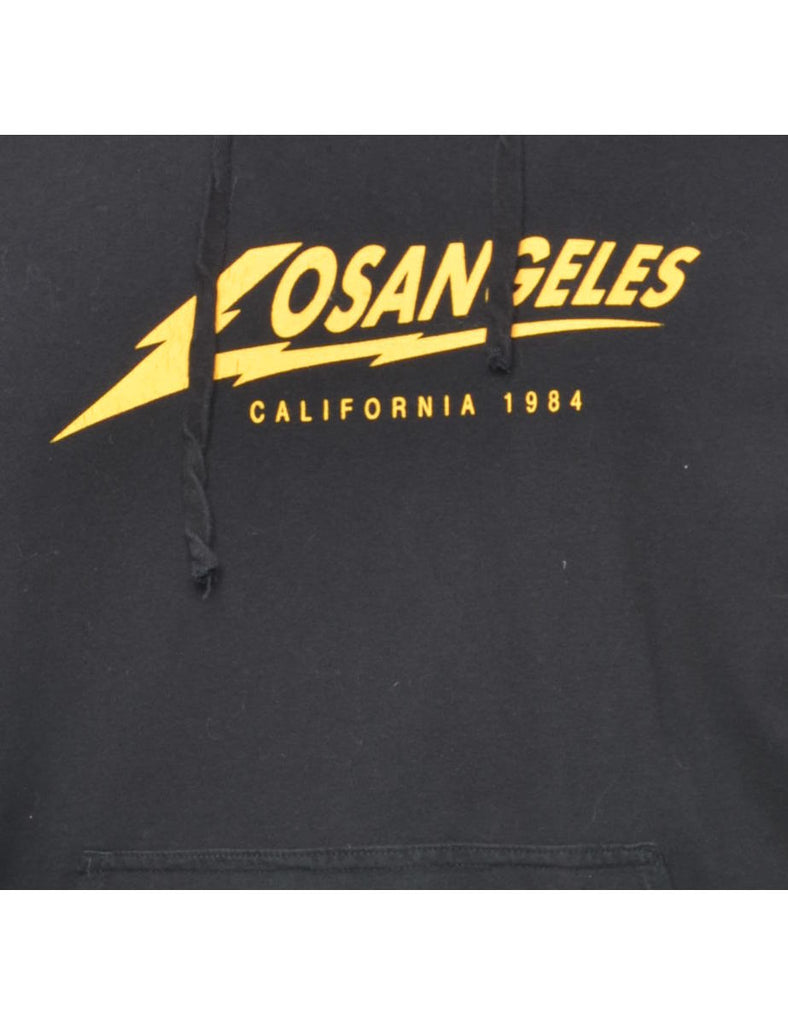 Black & Yellow California Printed Hoodie - M