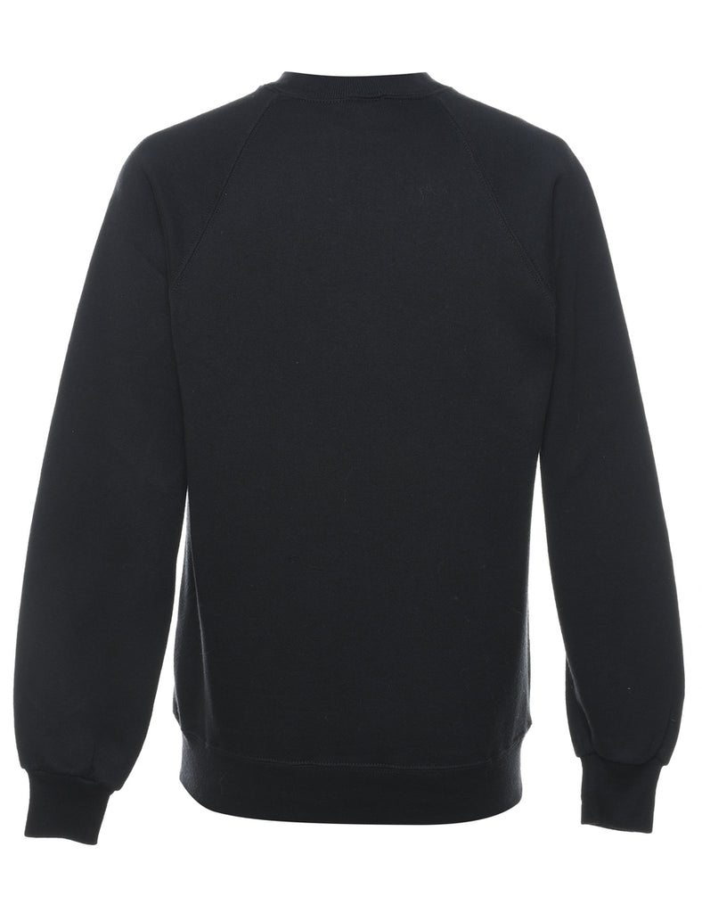 Black & Yellow Trucking Design Printed Sweatshirt - M