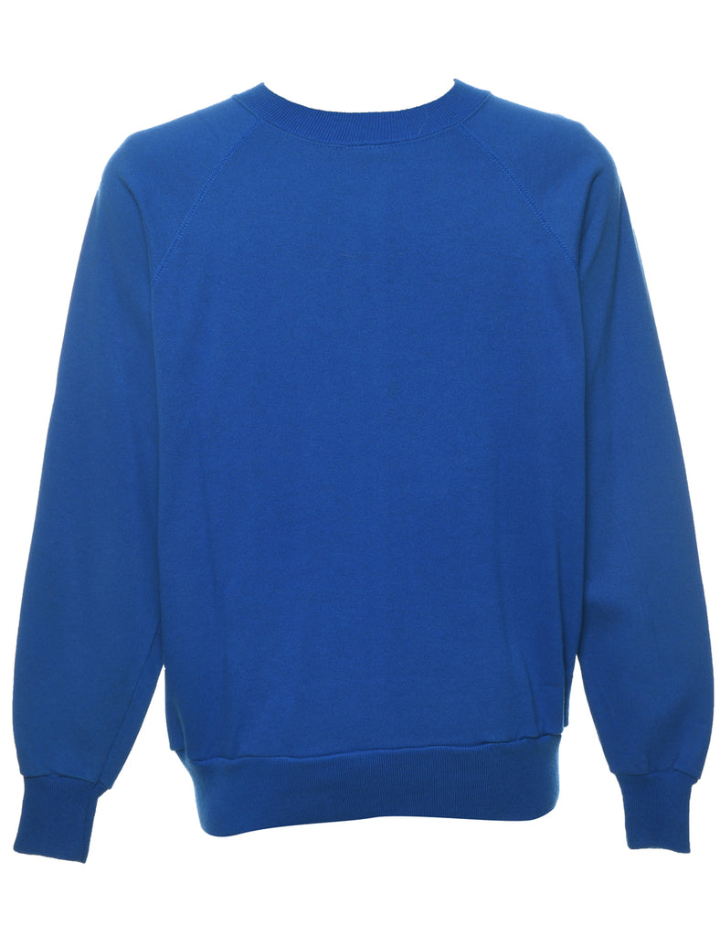 Blue 1990s Heart Design Sweatshirt - L