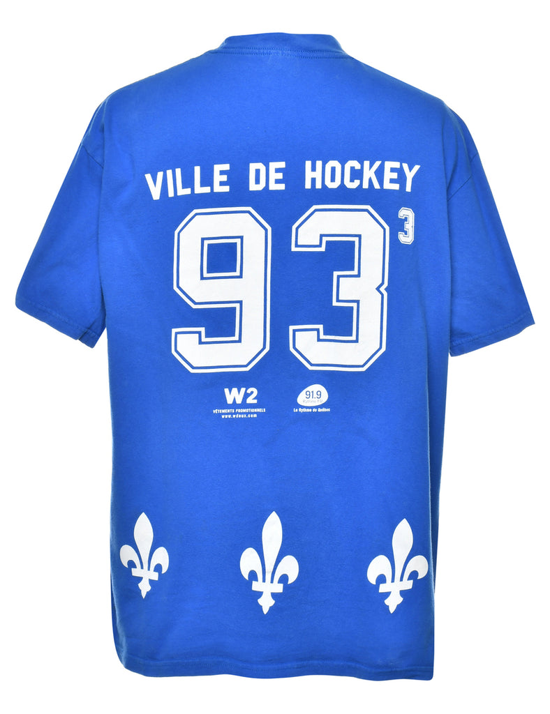 Blue Printed T-shirt - L