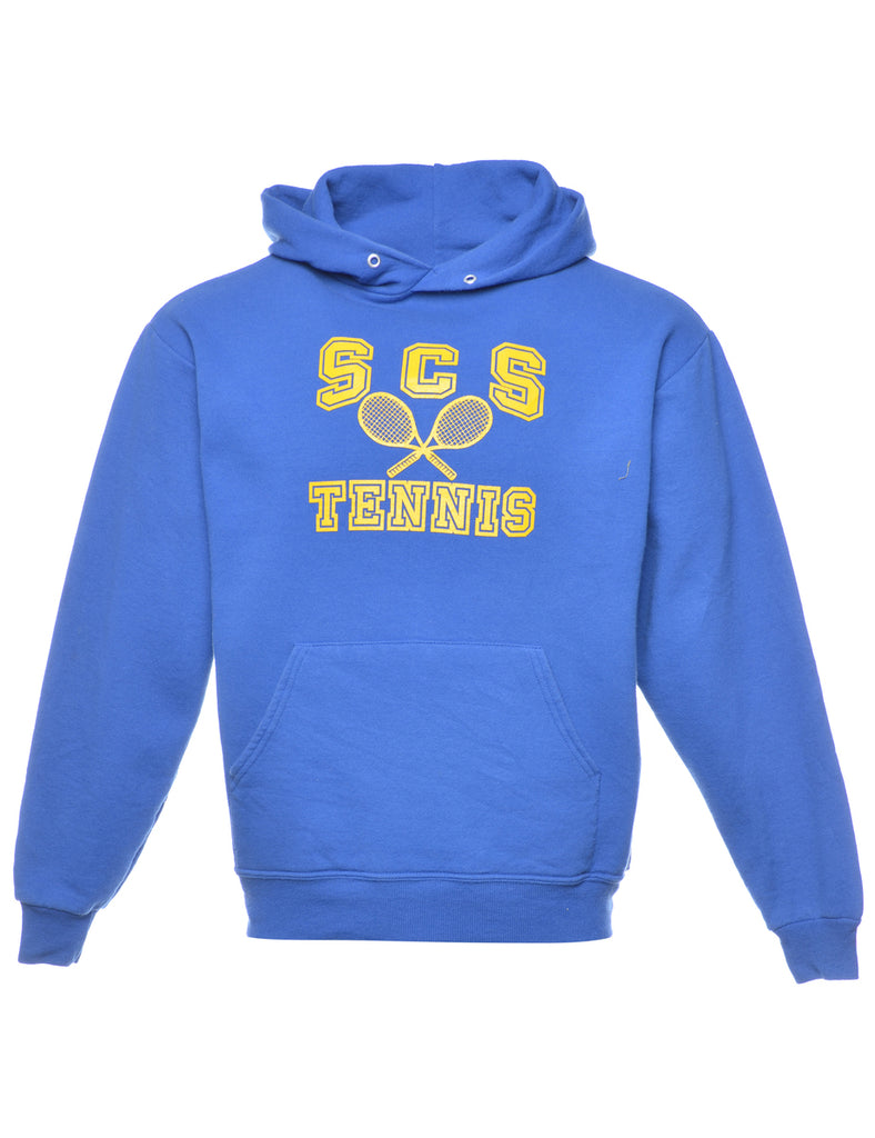 Blue Tennis Printed Hoodie - M