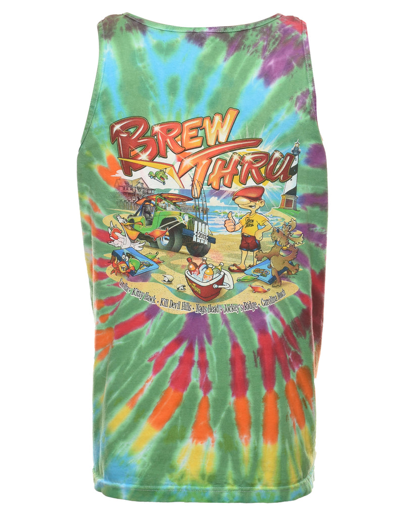 Brew Thru Tie Dye Multi-Colour Vest - M