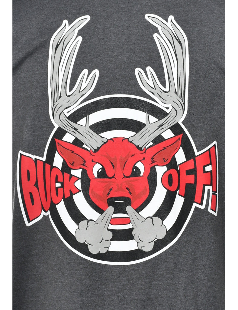 Buck Off Printed T-shirt - L