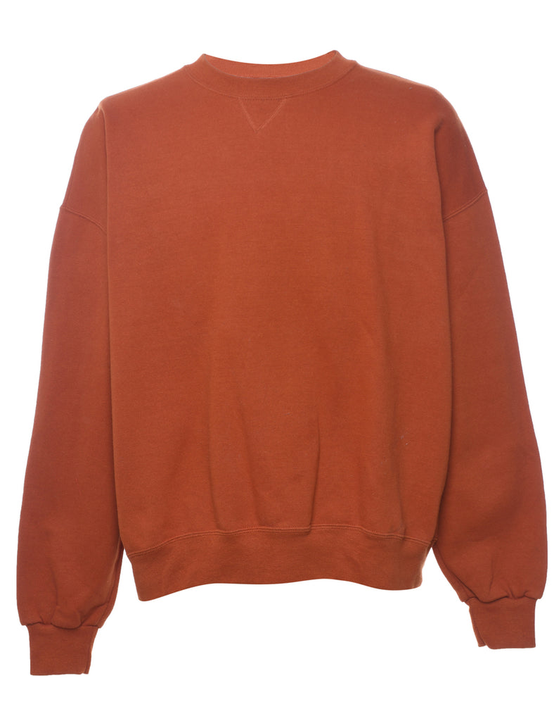 Burnt Orange Plain Sweatshirt - XL