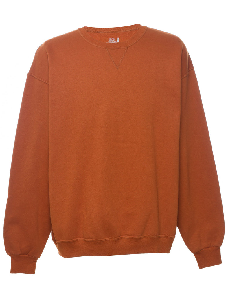 Burnt Orange Plain Sweatshirt - XL