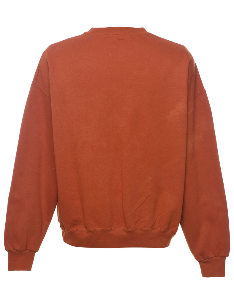 Burnt Orange Plain Sweatshirt - XL