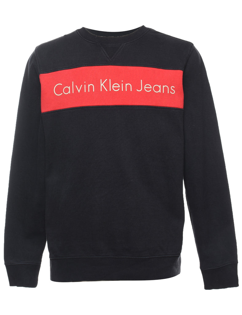Calvin Klein Black & Red Printed Sweatshirt - S