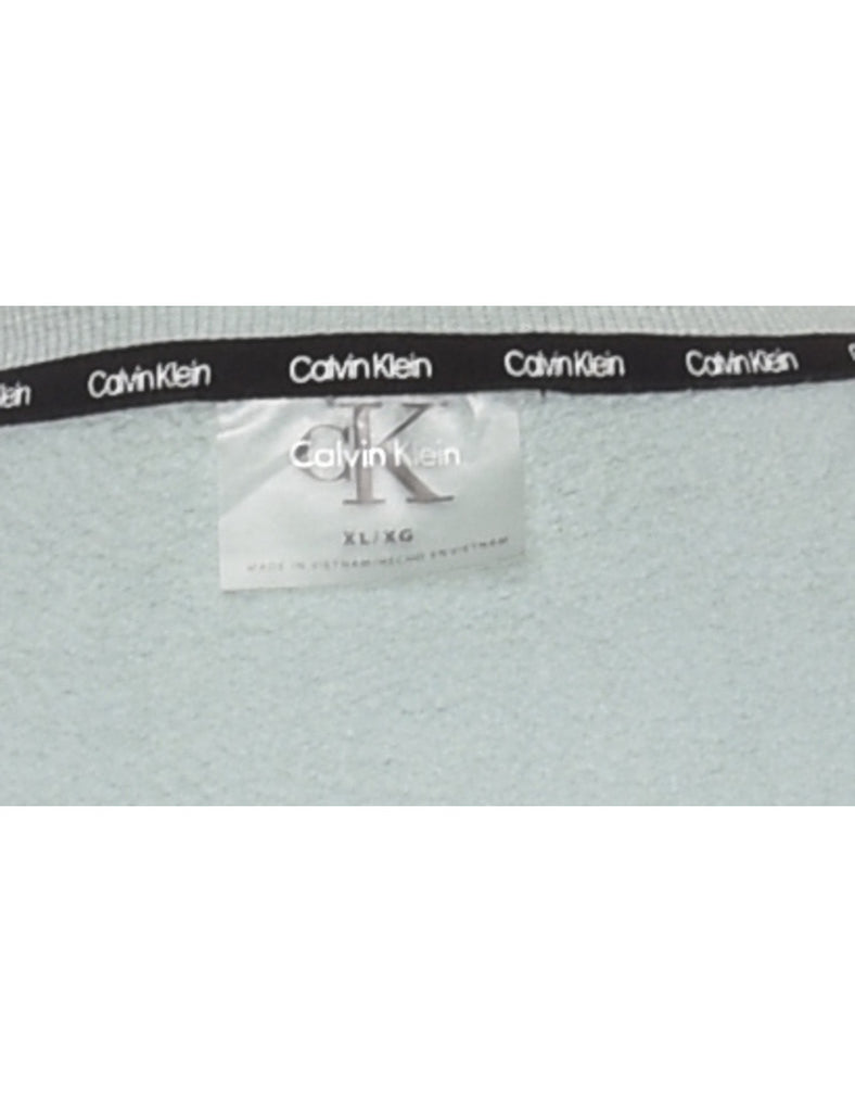 Calvin Klein Light Grey & White Printed Sweatshirt - XL