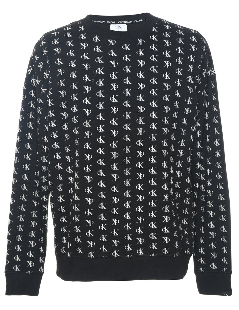 Calvin Klein Printed Black & White Sweatshirt - M