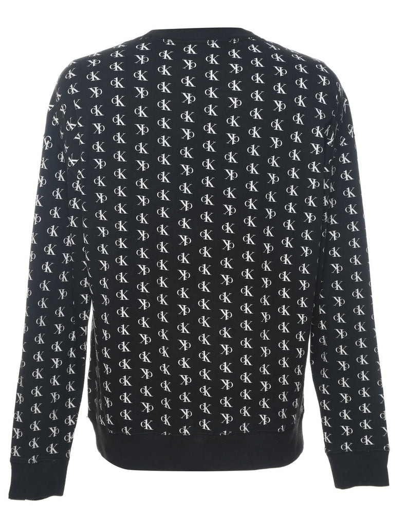 Calvin Klein Printed Black & White Sweatshirt - M