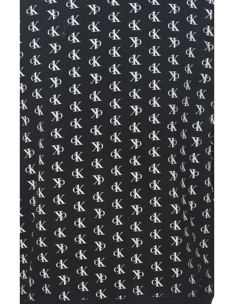 Calvin Klein Printed Black & White Sweatshirt - M