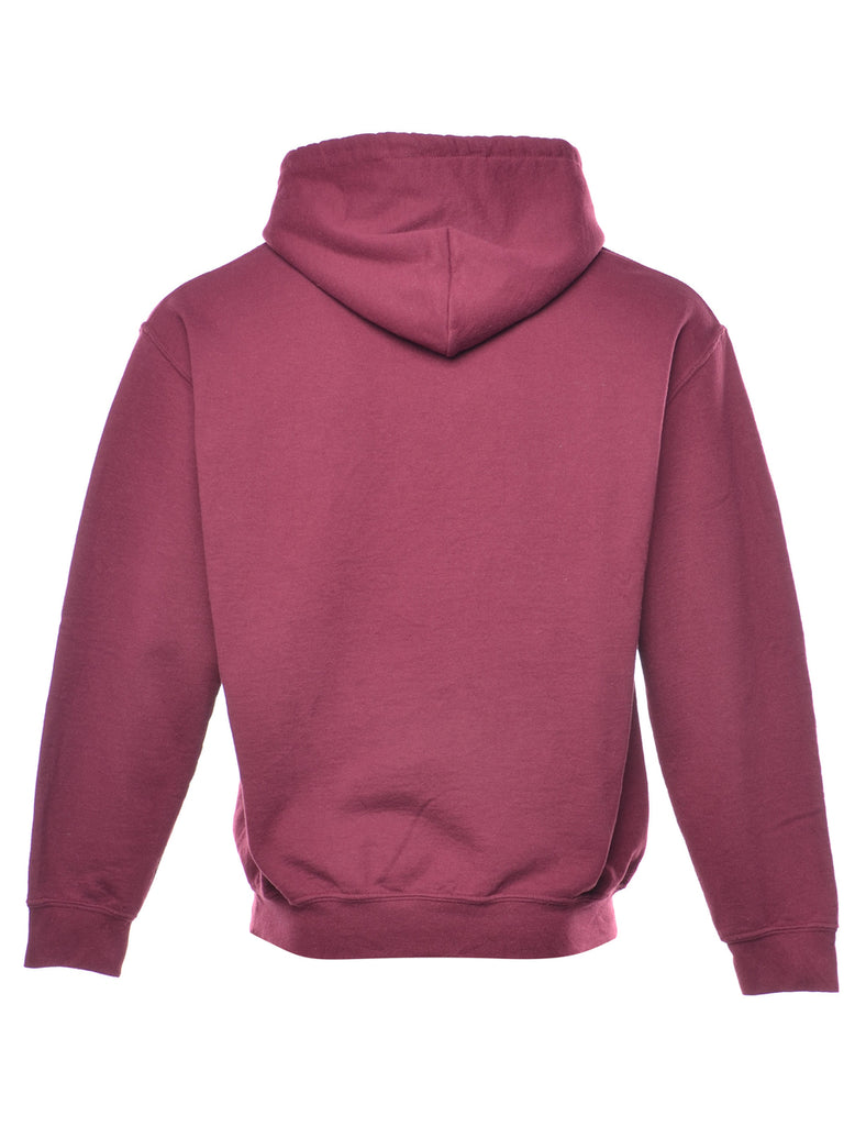 Calway Printed Burgundy & White Hoodie - M