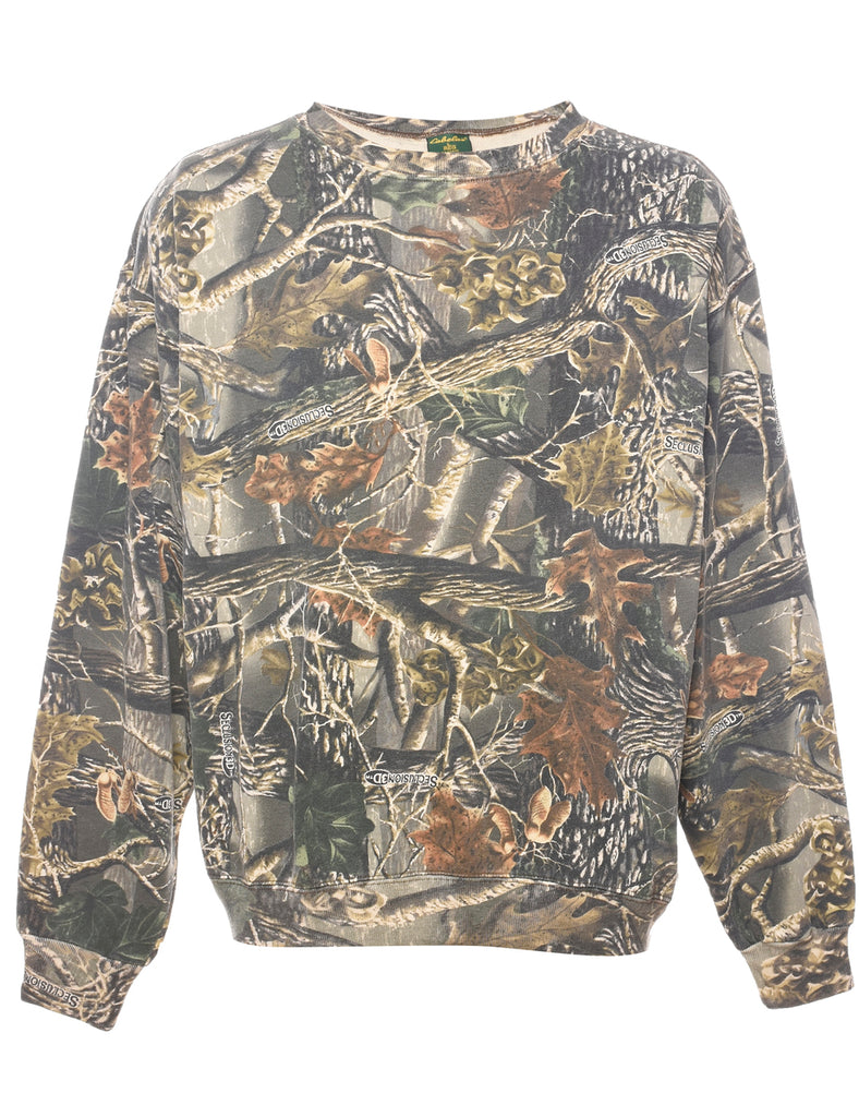 Camouflage Print Sweatshirt - L