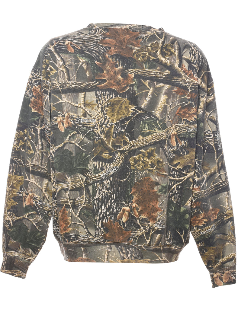 Camouflage Print Sweatshirt - L