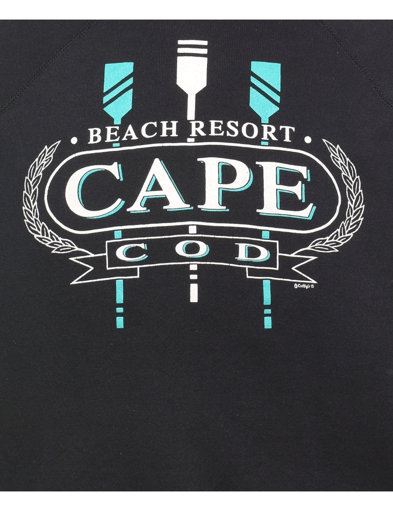 Cape Cod Dark Green Printed Sweatshirt - L