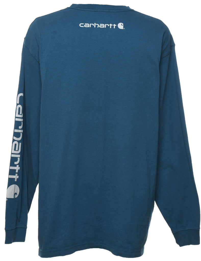 Carhartt Blue Long-Sleeve Plain T-shirt - XL