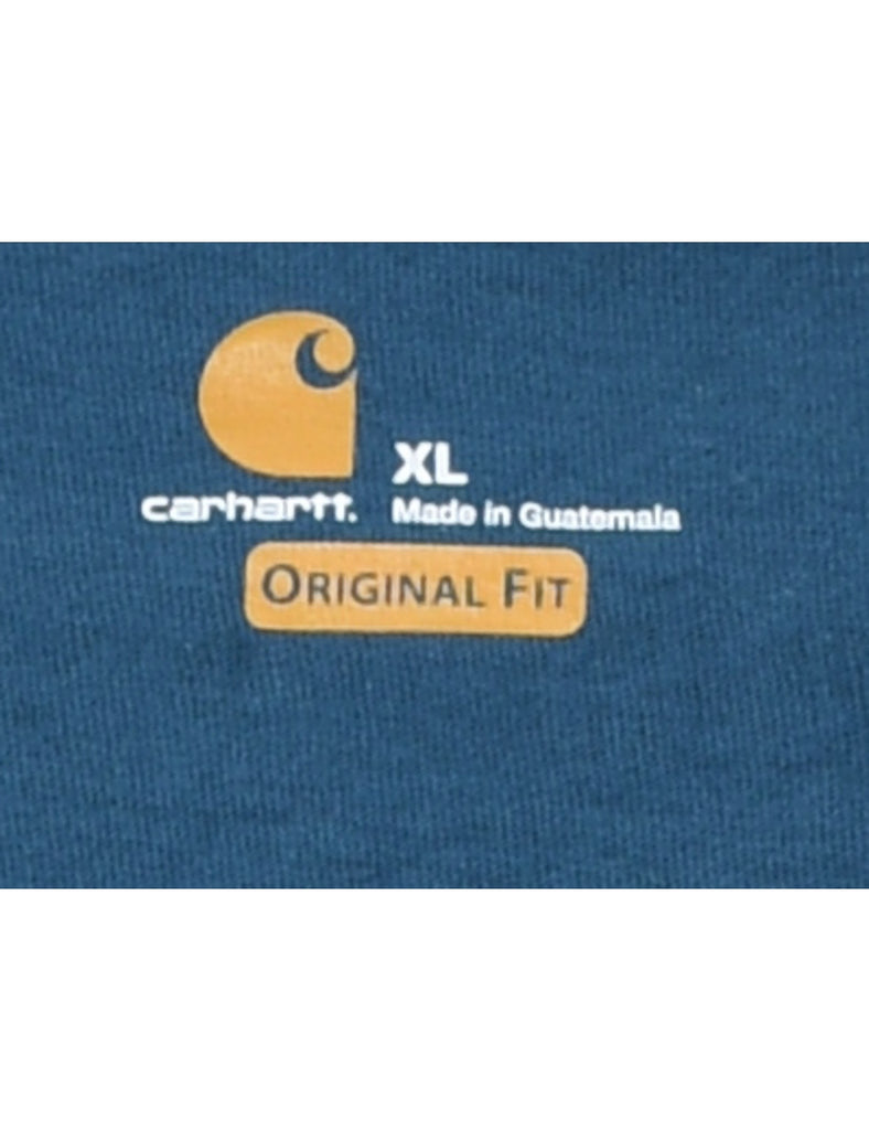 Carhartt Blue Long-Sleeve Plain T-shirt - XL