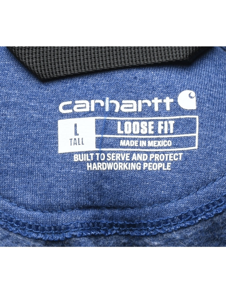 Carhartt Navy Printed Hoodie - L