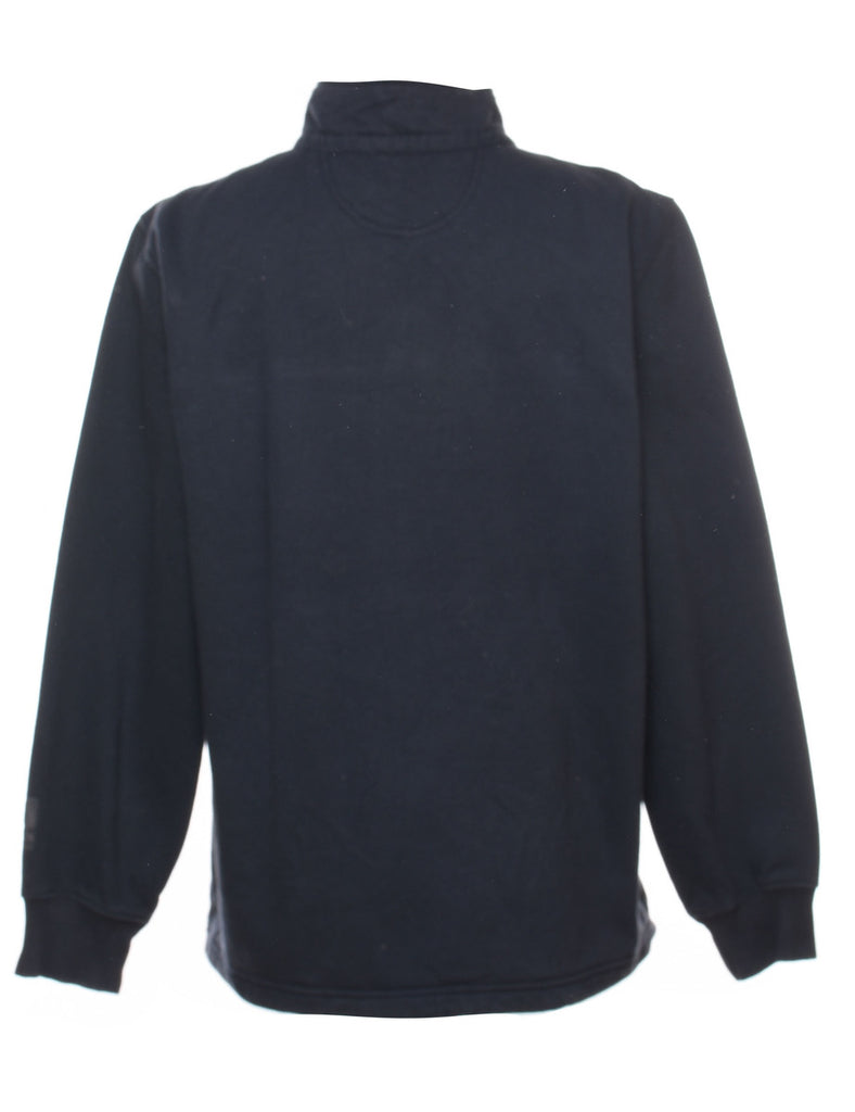 Carhartt Plain Navy Quarter-Zip Sweatshirt - M