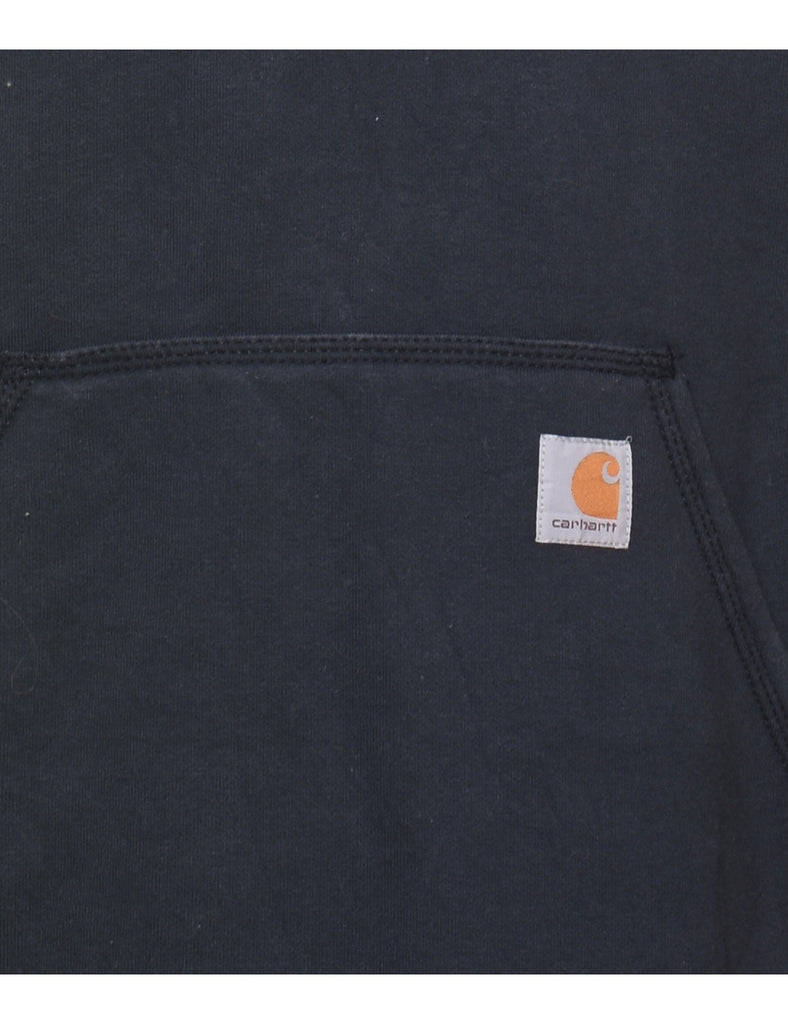 Carhartt Plain Navy Quarter-Zip Sweatshirt - M
