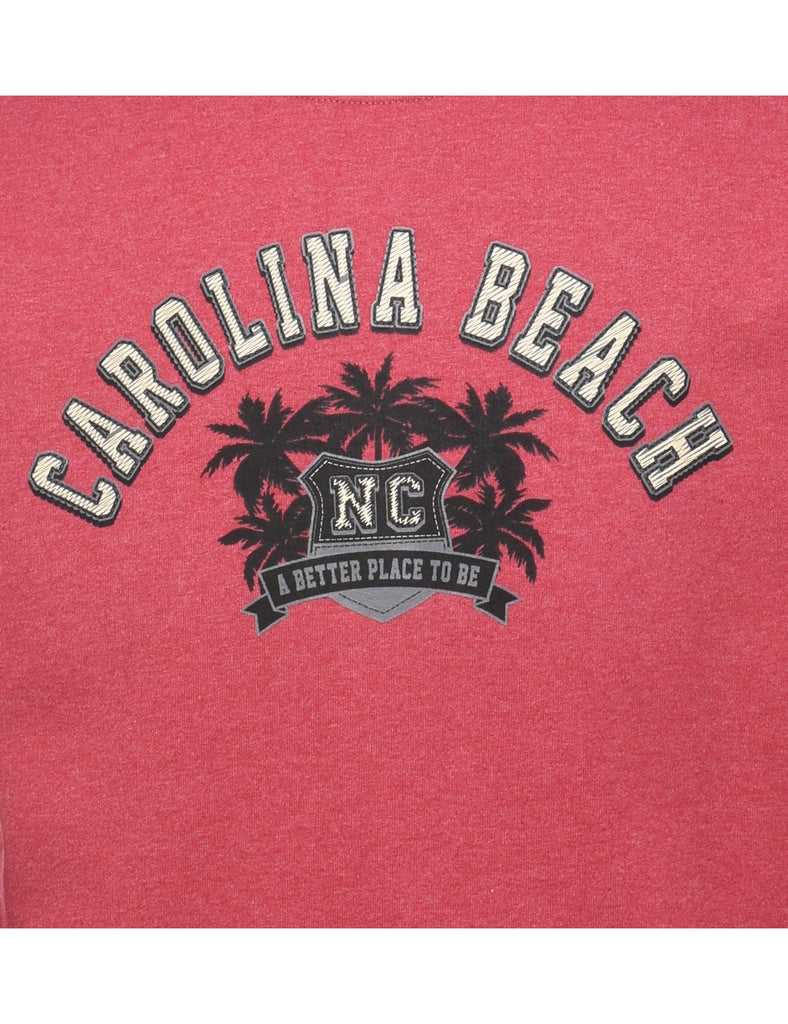 Carolina Beach Pink Printed Sweatshirt - S