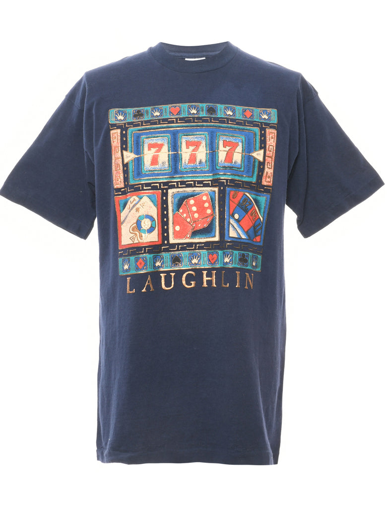 Casino Navy Printed T-shirt - L