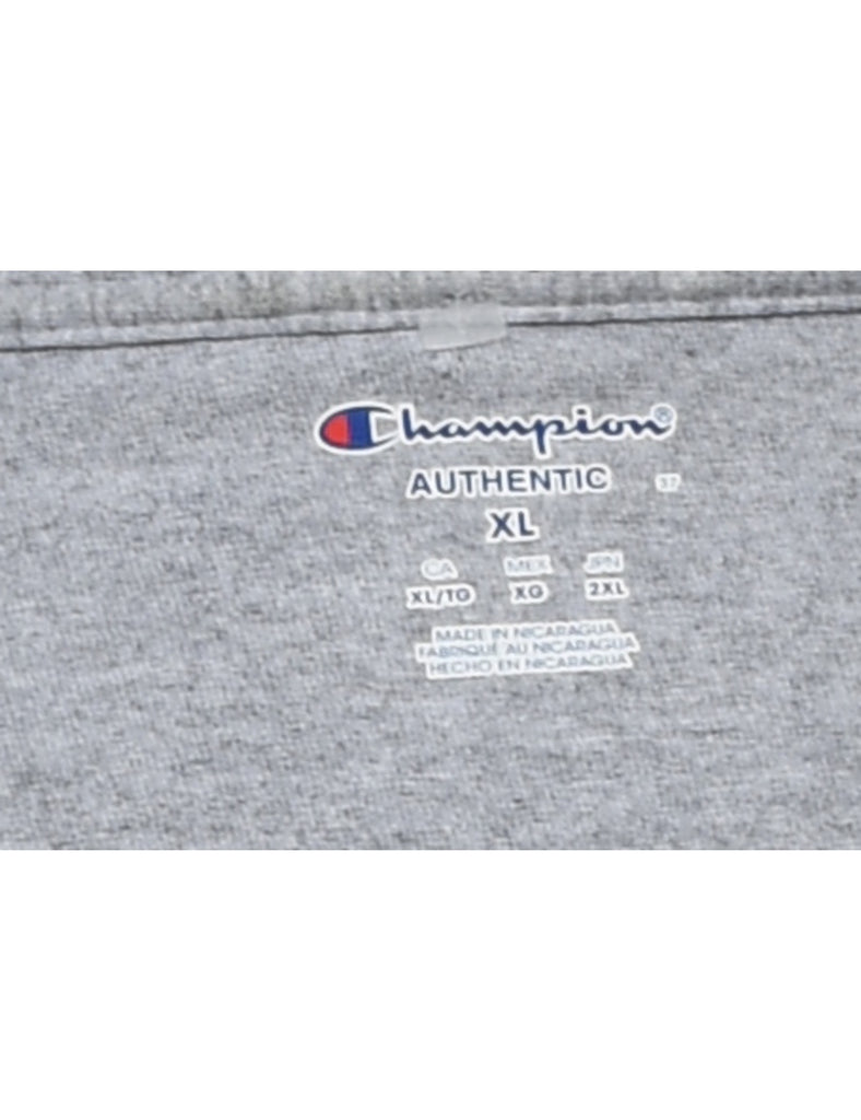 Champion Baseball Light Grey & Maroon Sports T-shirt - XL