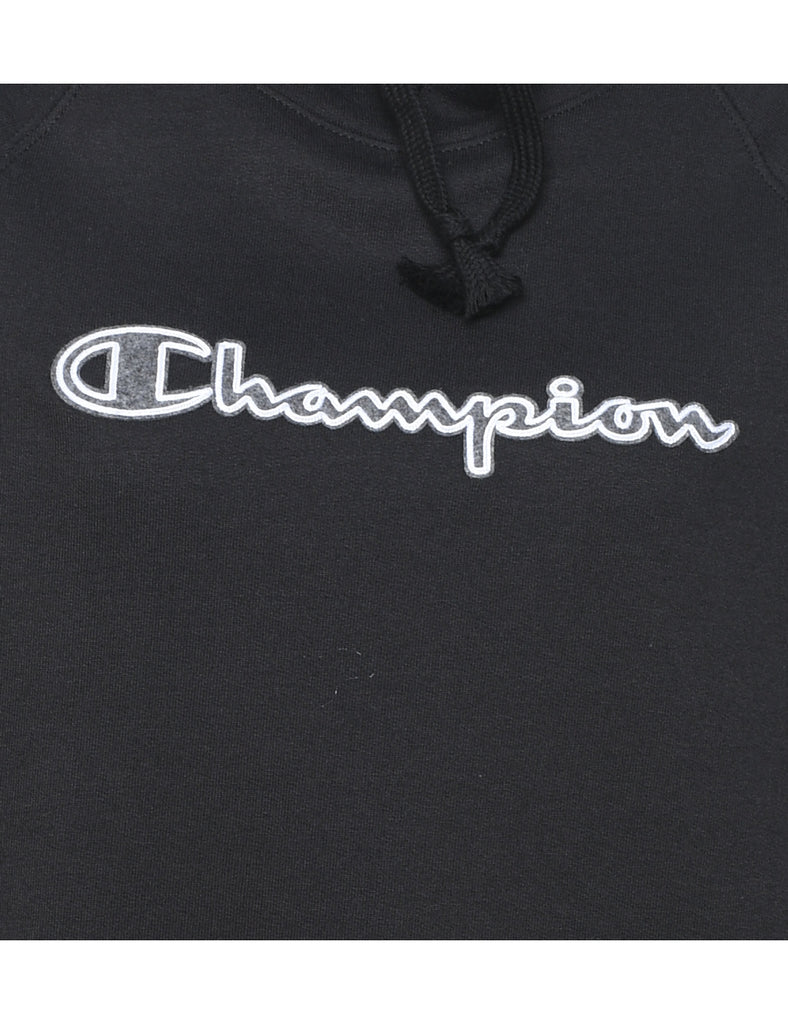 Champion Black Printed Hoodie - L