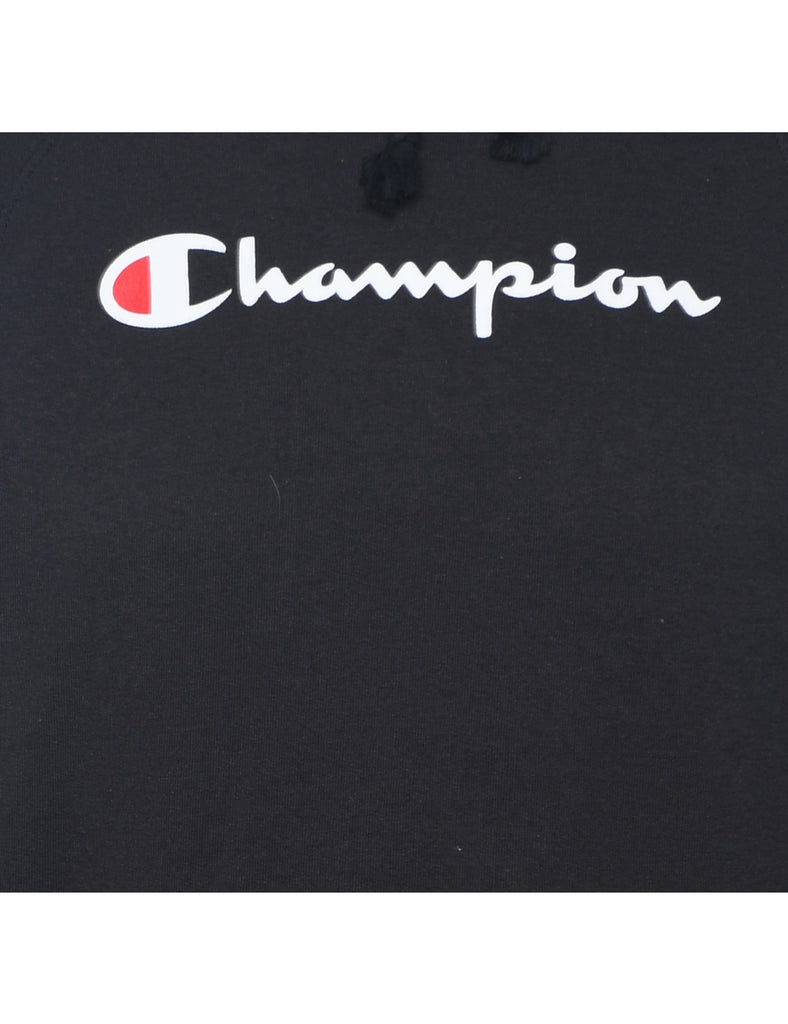 Champion Black Printed Hoodie - M