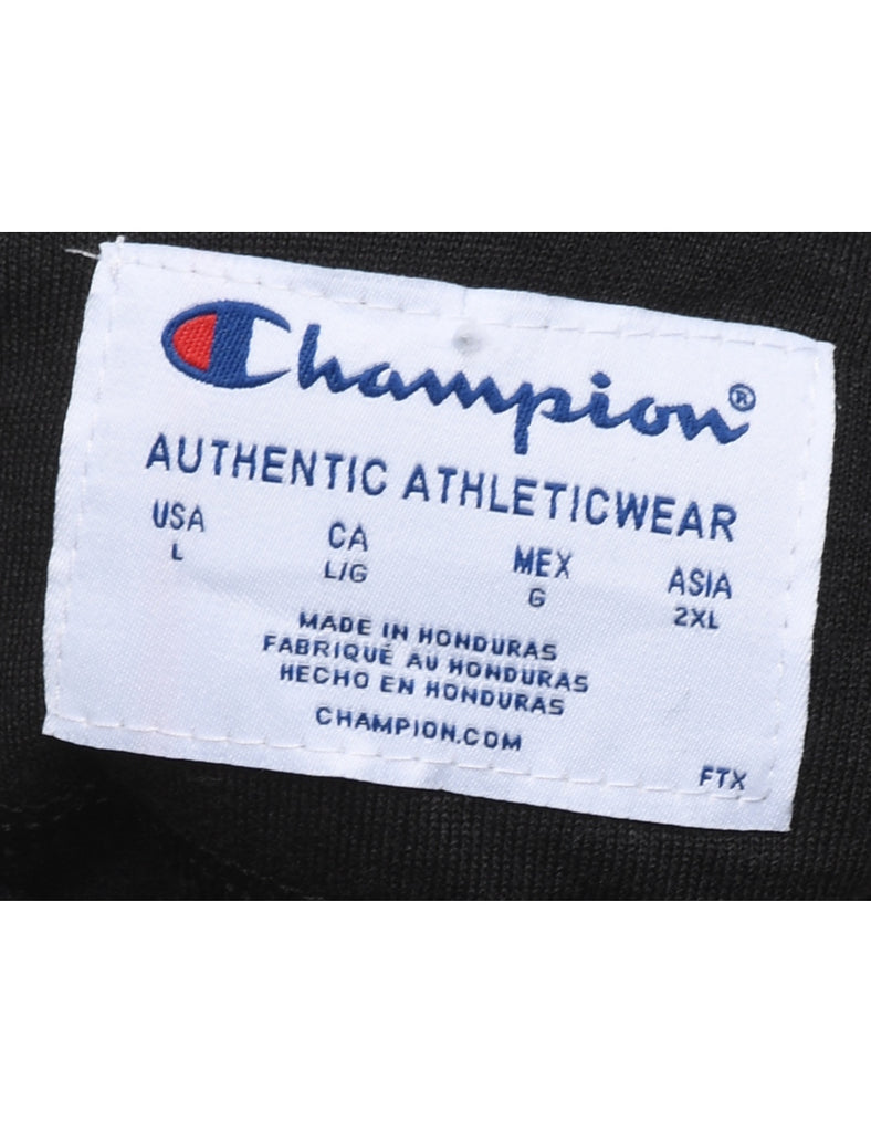 Champion Black Printed Hoodie - L