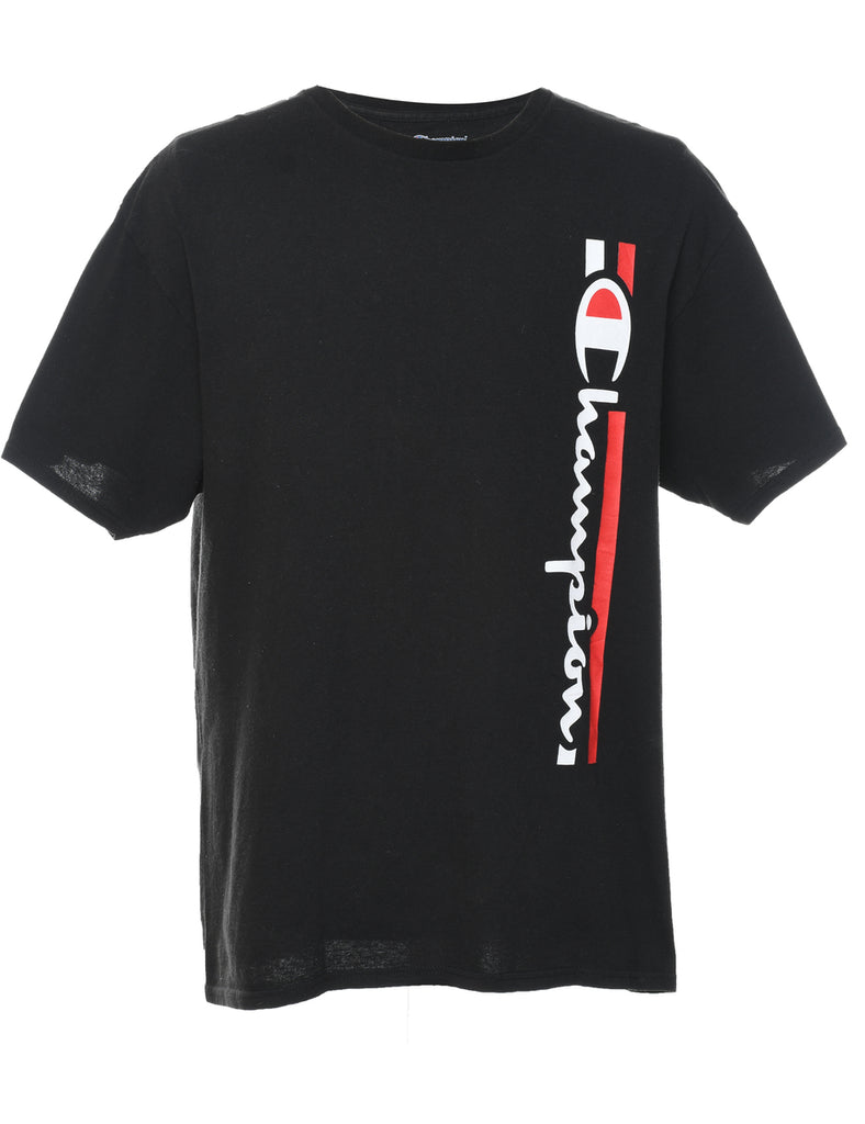 Champion Black, Red & White Printed T-shirt - XL