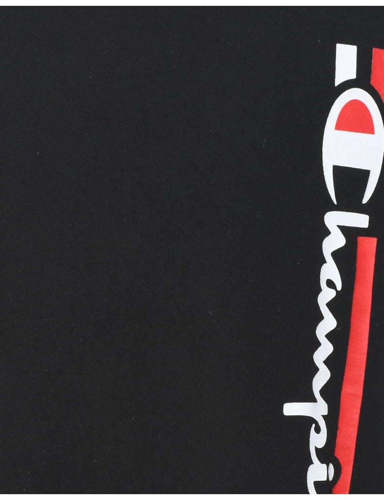 Champion Black, Red & White Printed T-shirt - XL