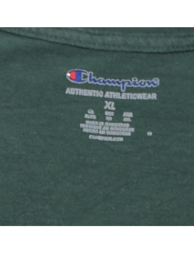 Champion Dark Green Printed T-shirt - XL