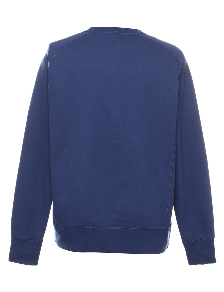 Champion Embroidered Navy Sweatshirt - M