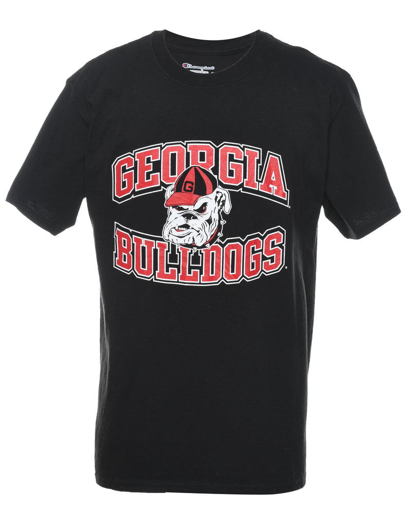 Champion Georgia Bulldogs Black & Red Printed T-shirt - M