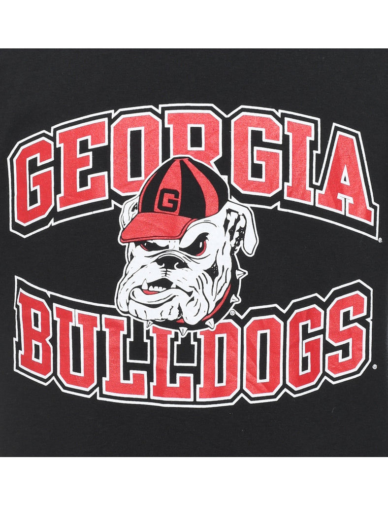 Champion Georgia Bulldogs Black & Red Printed T-shirt - M