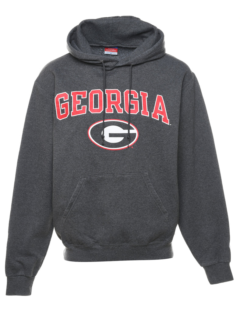 Champion Georgia Grey & Red Printed Hoodie - M