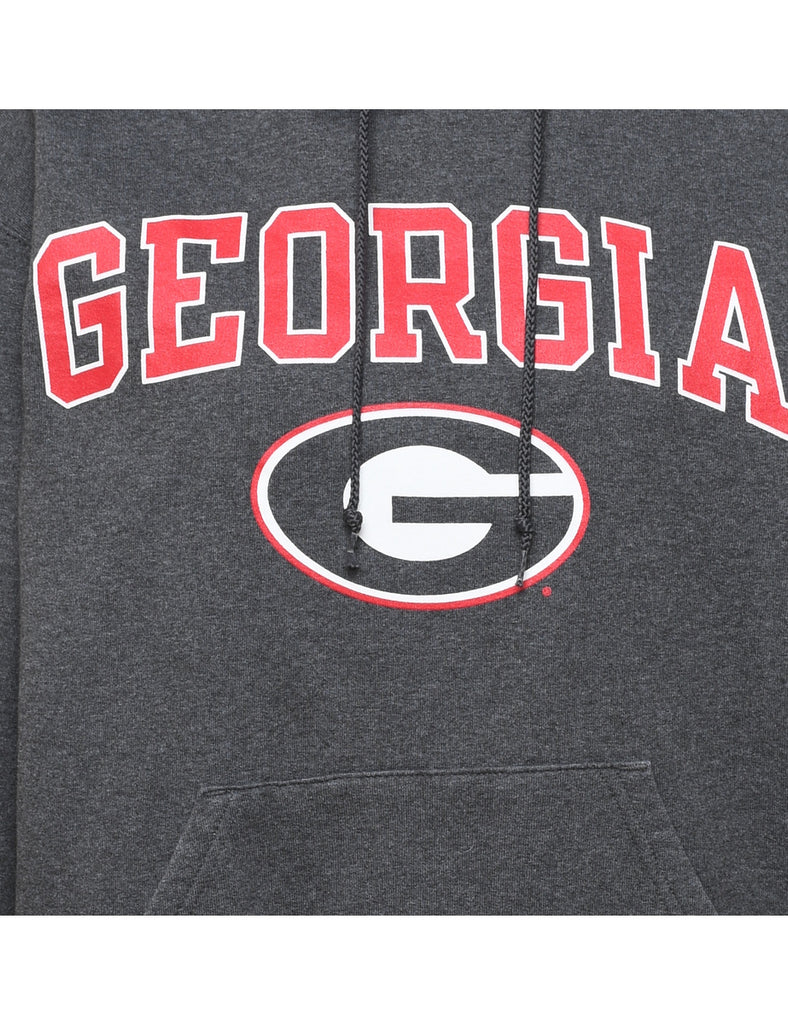 Champion Georgia Grey & Red Printed Hoodie - M