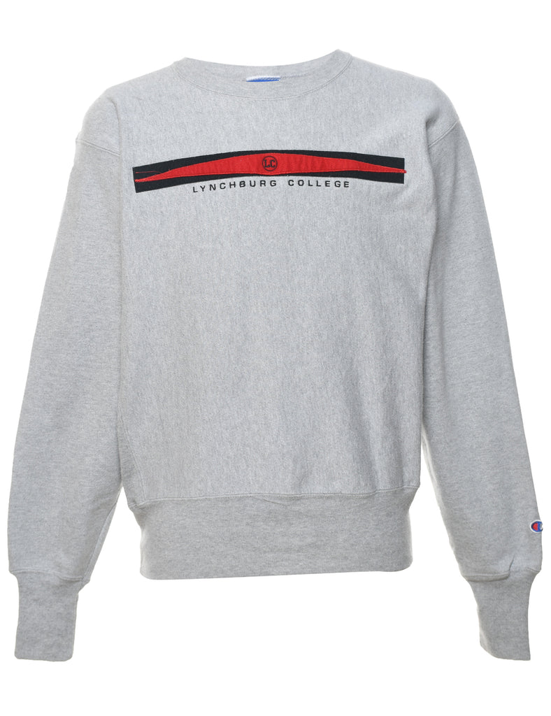 Champion Lynchburg College Embroidered Light Grey Sweatshirt - M
