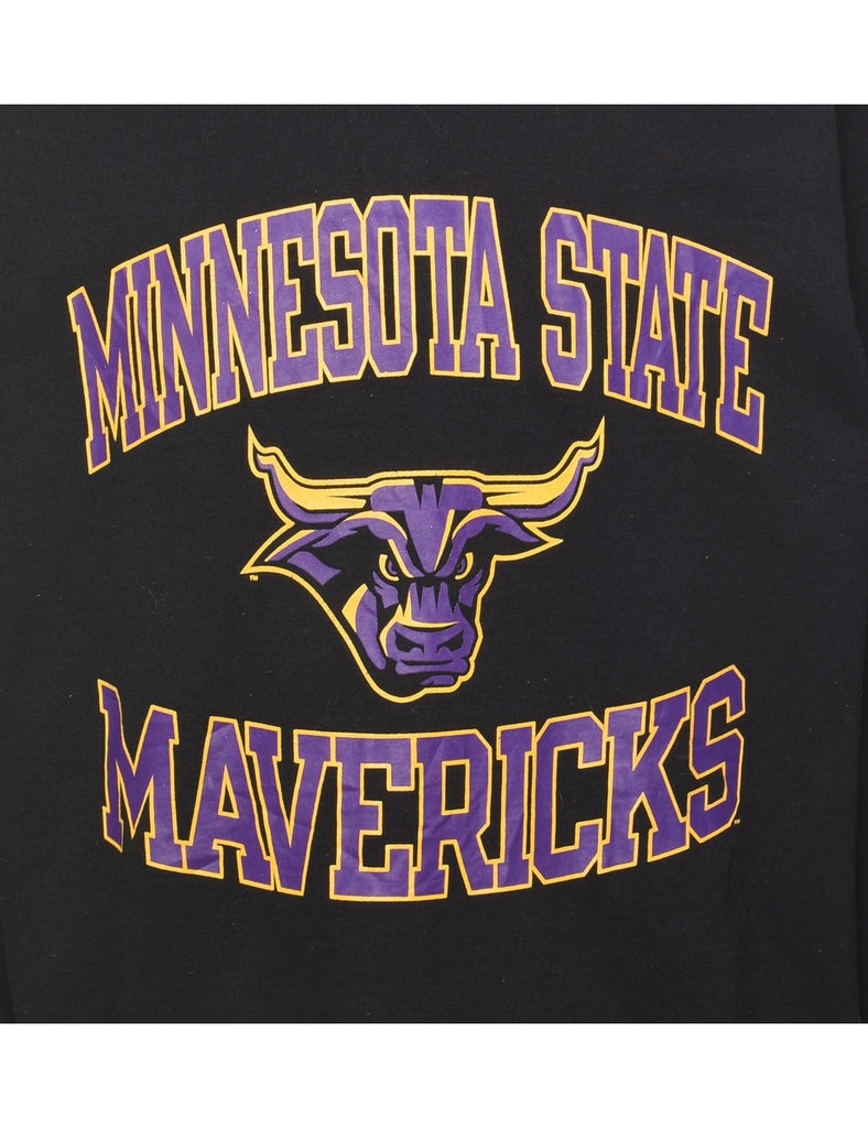 Champion Minnesota State Mavericks Black & Purple Printed Sweatshirt - M