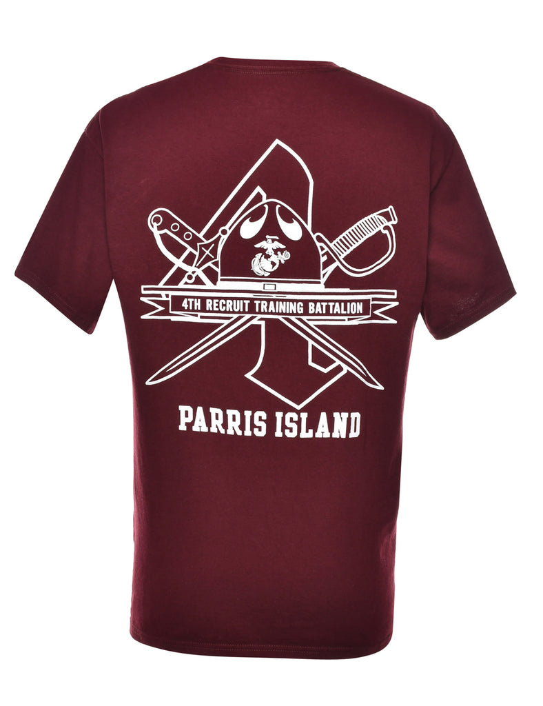 Champion My Daughter Graduated From The US MC Printed T-shirt - M