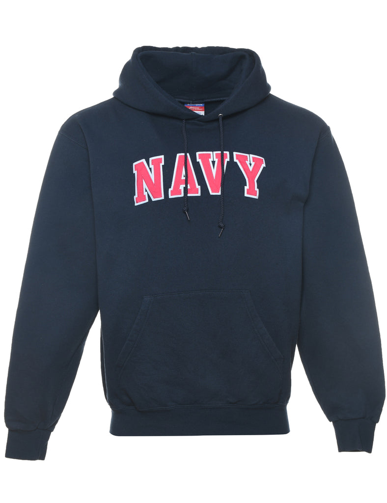 Champion Navy & Red Embroidered Sweatshirt - M