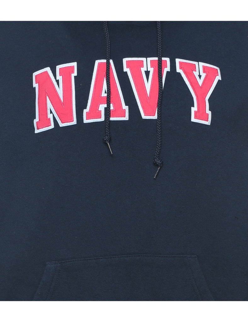 Champion Navy & Red Embroidered Sweatshirt - M